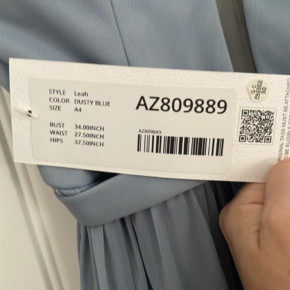 NWT Azazie bridesmaid or formal dress in dusty blue - Picture 5 of 6